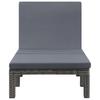 Anthracite Poly Rattan Sun Lounger with Cushion