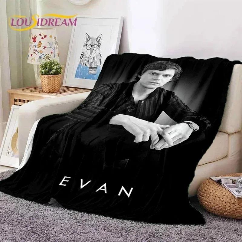 Latest Cute Evan Peters TV Actor Soft Flannel Blankets,Throw Blanket Comfortable Blanket for Picnic Beds Sofa Home Bedroom 013