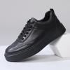 Men's 2025 Autumn Cowhide Leather Casual Sneakers with Thick Soles
