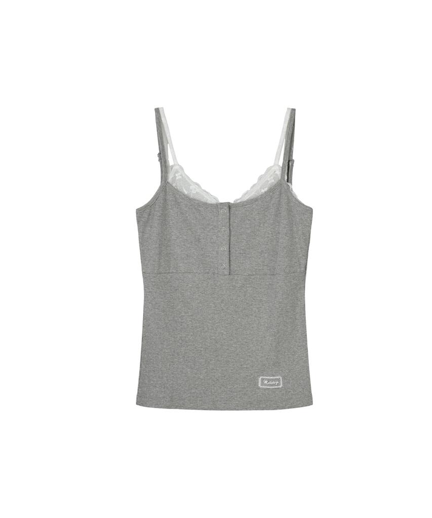 MELLOTORY Lace Layered Sleeveless Top (2 Colors)