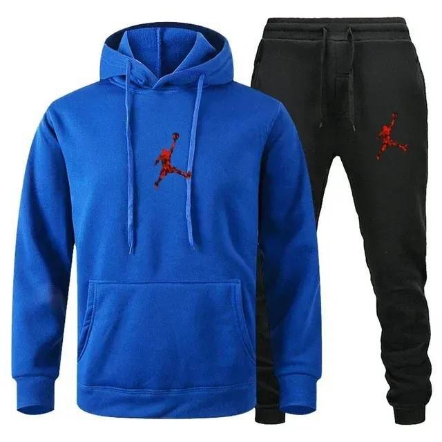 Novo Conjunto de Moletom Esportivo Masculino Estilo Europeu-Americano Outono/Inverno