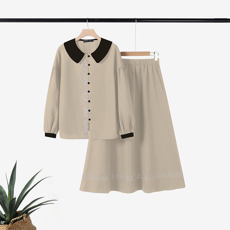 

ZANZEA Женская блузка с длинным рукавом и повседневные юбки, костюмы-двойки L