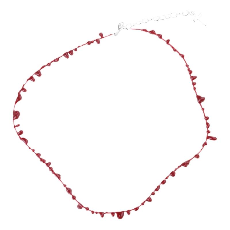 Blutstropfen Schmuck Blutstropfen Armband/Halskette Ketten Halsketten/Armbänder Legierung Material Halloween Schmuck für Mann Frau white