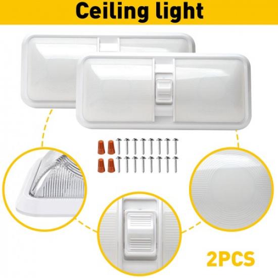 2 Pack Led 12V RV Ceiling Dome Light RV Lighting Interior for Trailer Camper