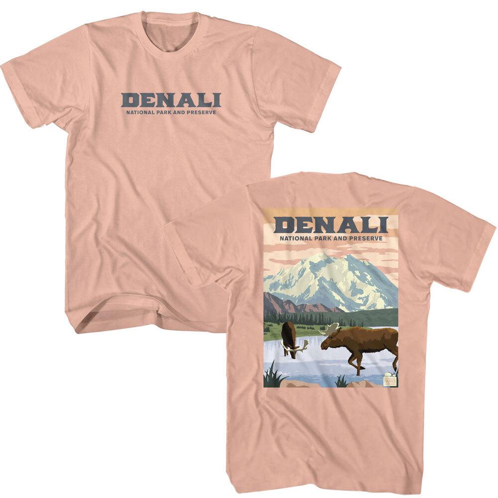 United States Denali National Park And Preserve Moose Mountains Men T Shirt L