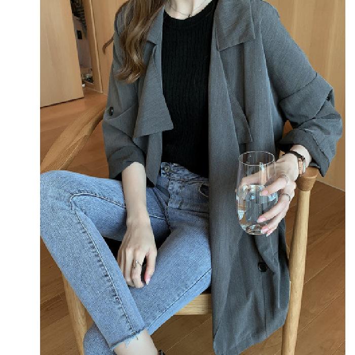Autumn New Korean Version Women's Windbreaker Mid To Long Small To Thin Popular Coat Jacket