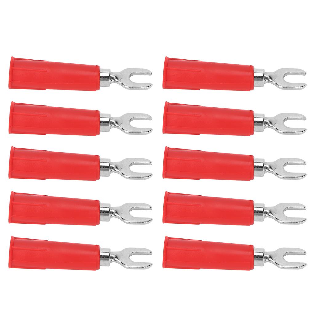 10Pcs/Set Banana Plug Adapter Insulated Fork Spade Wire Connectors U Type Electrical Crimp