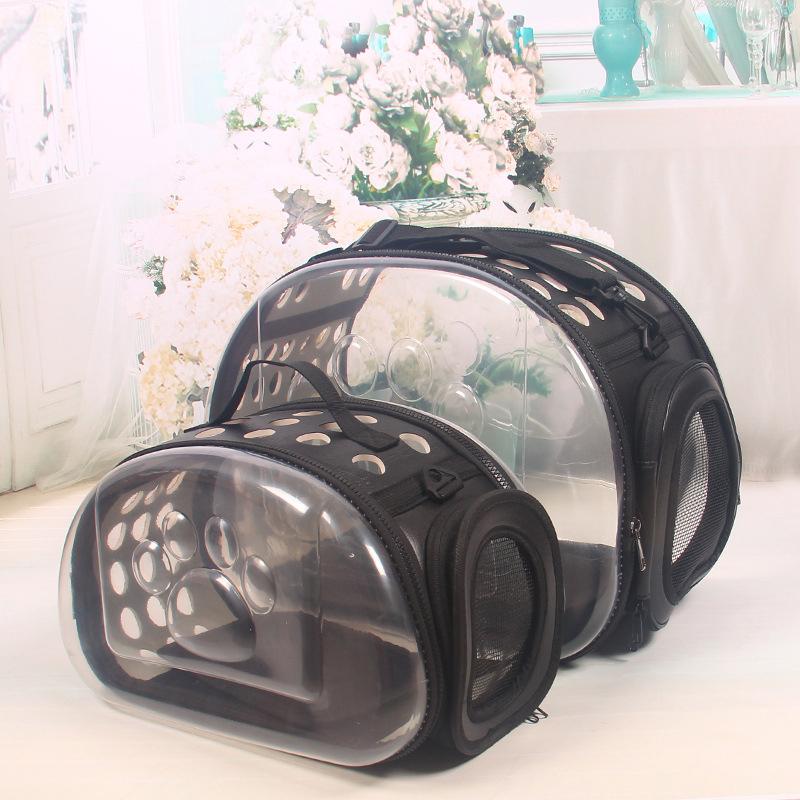 Transparent Foldable Outdoor Pet Travel Carrier Bag Handbag Puppy & Kitten Capsule Transparent Portable Shoulder Strap Bag
