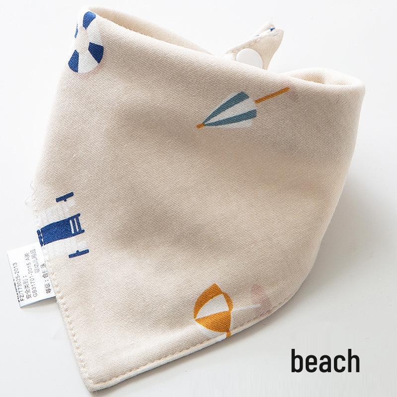 Pure Cotton Baby Drool Bib: Double-Layer Triangle Scarf with Snap Closure, Anti-Spit Up for Newborns