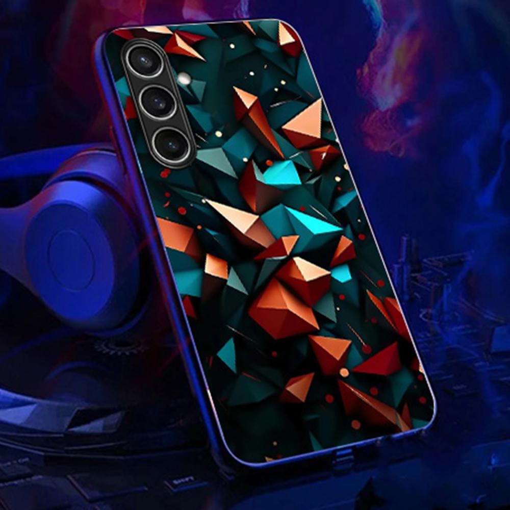 For Samsung Galaxy S24 FE Case Call Flash Series Pattern Printing Tempered Glass+TPU Combo Phone Case