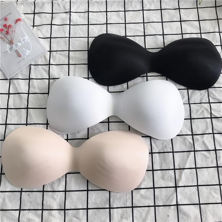Plus Size Thickened Palm-Shaped Push-Up Heart Bandeau Bra with Padded Sponge Inserts