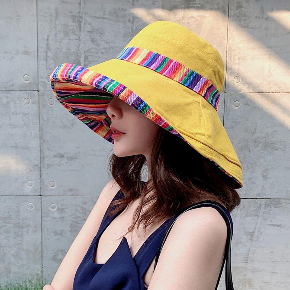 Autumn Basin Cap Retro National Sun Protection Summer Wide Brim Beach Sun Hat Sun Hat Womens