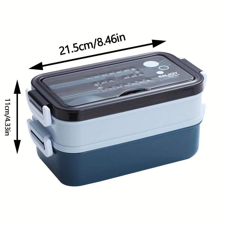 2026 New 1400ml Lunch Box Double Layer Microwave Safe Portable Food Container with Utensils for Picnic Office School Use