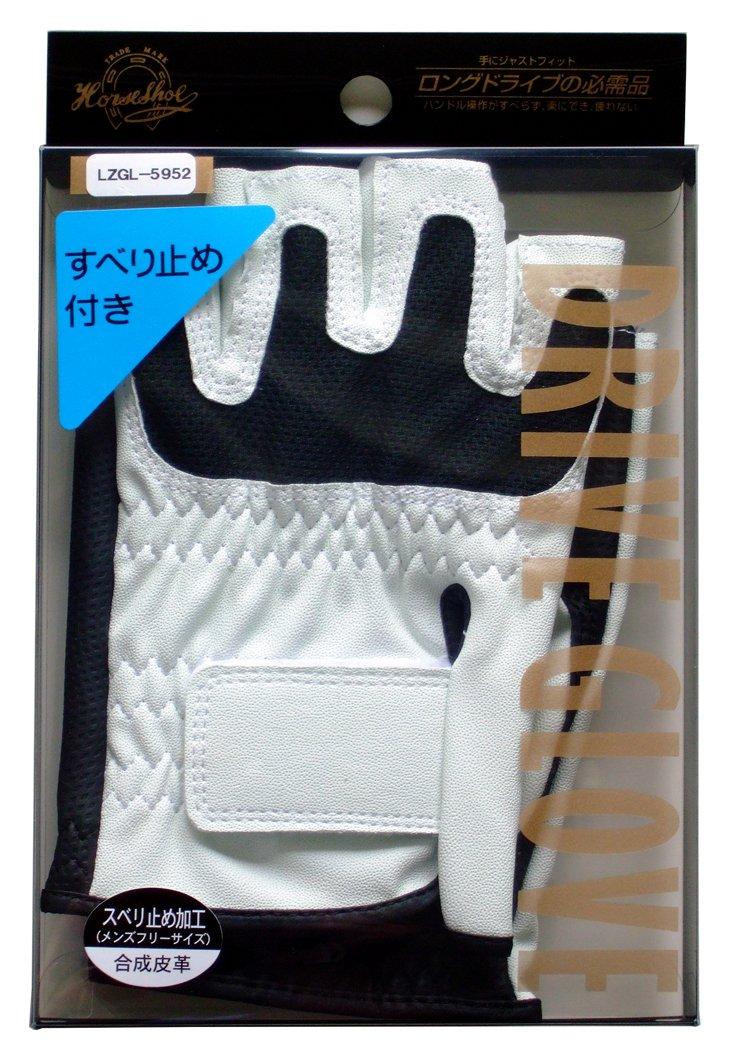 

Lezax Driving Gloves, Half-Finger Synthetic Leather Mesh with Non-Slip Fit, White, LZGL-5952-WH
