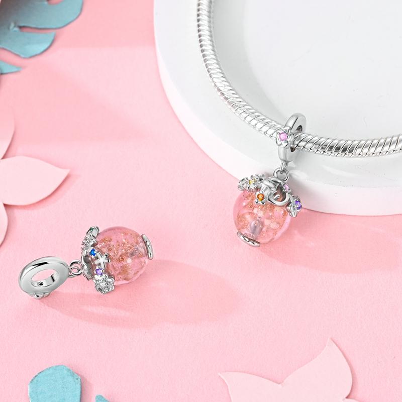 Authentic Charm Bead Charms copper Plated Cute Cat Flowers With Pink Bead Charms Compatible With Bracelets Ideal For Women Women Jewellery Making Diy