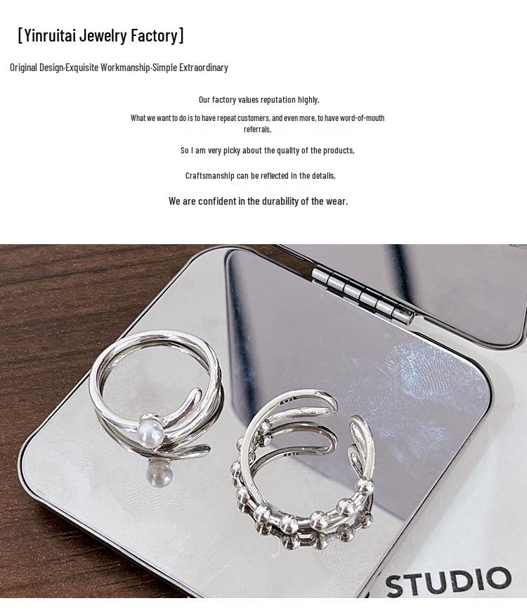 925 Sterling Silver Pearl Ring - Women's Niche Design, Fashionable, Elegant, Light Luxury Jewelry