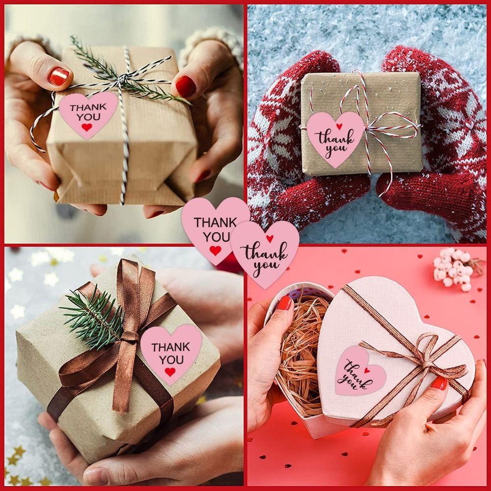500Pcs Valentine's Day Stickers Roll Heart Shape Label Decor 1 Inch Sealing Labels  Gift Packaging