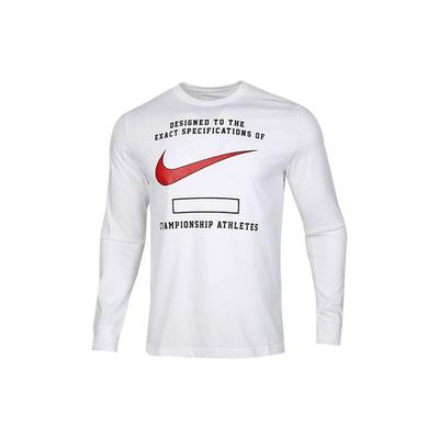 Sportbekleidung Freizeit Langarm-T-Shirt Herren Oberteile Weiß CW0528-100