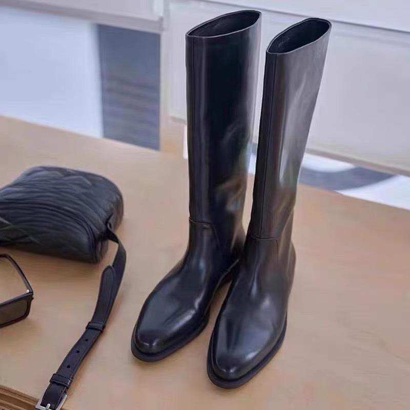 Anti-slip Boots, Fall and Winter Pointed-toe Shoes, Versatile Shoes, Flat Heel, Tall Boots, Women's Shoes