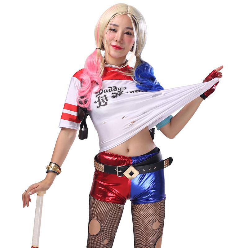Suicide Squad Harley Quinn Cosplay Wig With Synthetic Fiber For Halloween Costume Parties