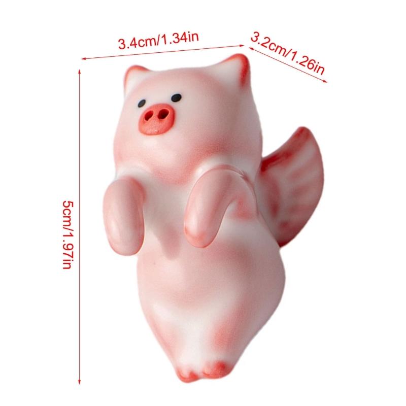 Little Pig Shape Teas Companion Sculpture Ceramic Craftsmanship Decoration For Teas Ceremony Enthusiasts