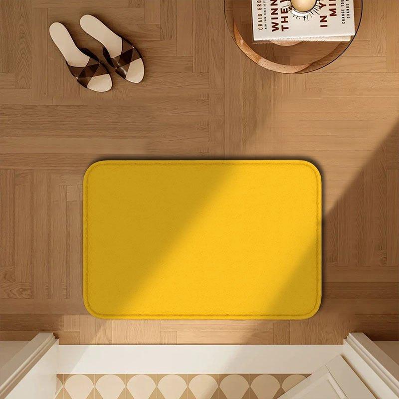 

1PC Pure Yellow Pattern Door Mats Kitchen Rugs Non-Slip Pop design Living room Rug Bath Mat Carpet for Home Sink Laundry Decor 40cm x 60cm