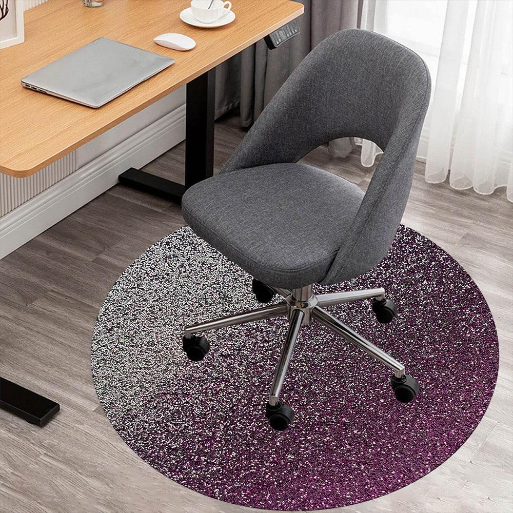 

1pc Glitter Circle Round Chair mat Area Rug - Non-Slip, Floor Mat for Office, Bedroom, and Indoor Decor -1002024 80cm by 80cm