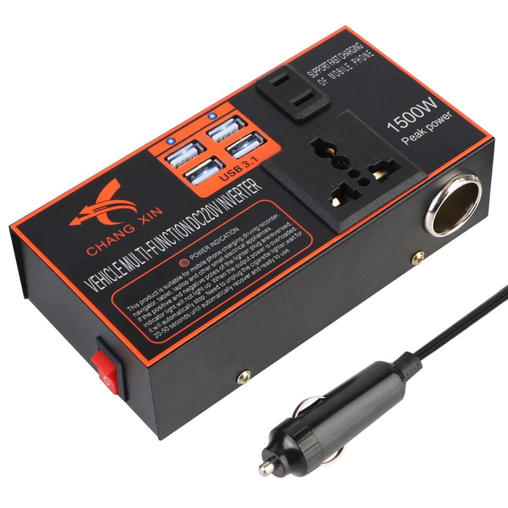 DC 12V/24V To AC 110V/220V USB Chargers Power Adapter Converter 8 Ports Cigar Lighter Plug Cigarette Lighter Socket Car Inverter