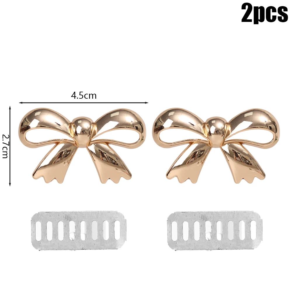 

2sets Cute Bowknot Metal Decoration Buckle for Bag Shoes Clip Clasp DIY Webbing Bag Eye-splice Pin Buckles Bow Button Accessory