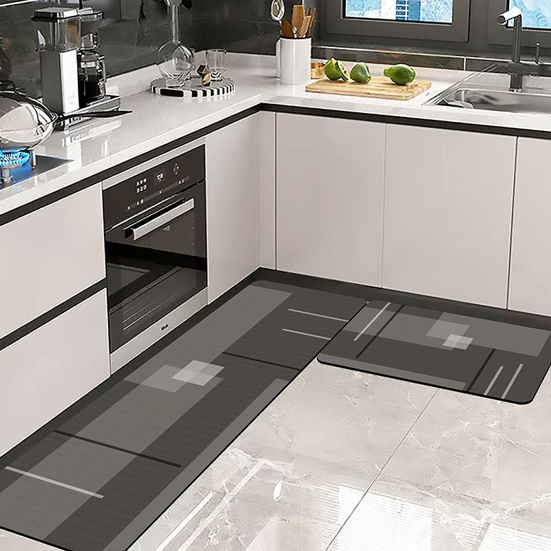 Kitchen Floor Mat Absorbent Long Carpet Quick-drying Diatom Mud Oil-absorbing Non-slip Foot Mats Gray Rug Home Decoration Rugs