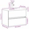Washbasin Cabinet Black Oak Effect 60 X 39 X 62 Cm