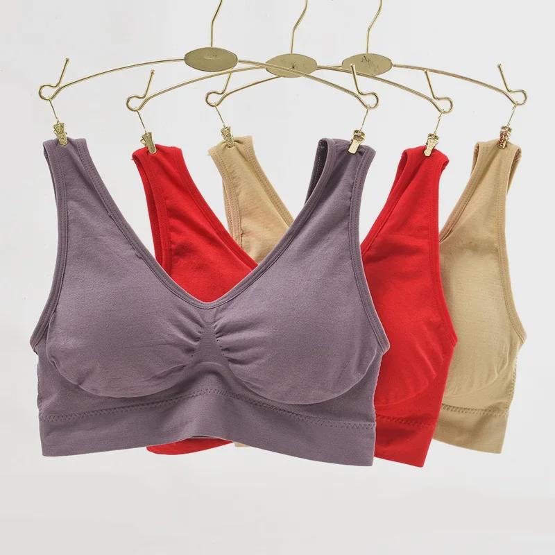 Mom’s Vest-Style Cotton Bra: No Underwire, Large Size, Ideal for Middle-Aged & Elderly Women, Sports Design, Supportive & Comfortable Fit.
