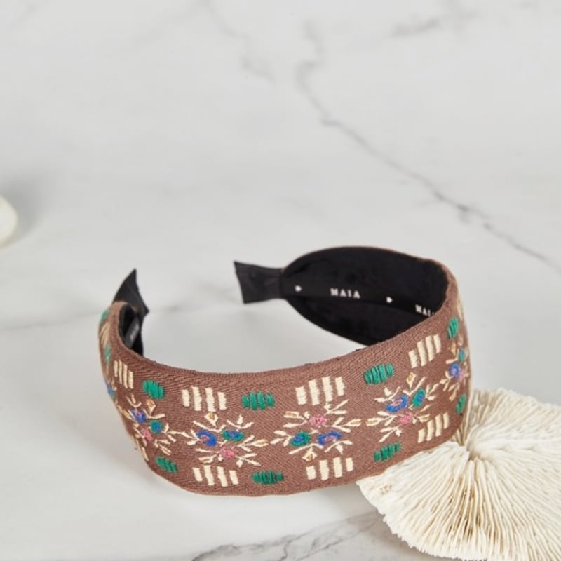 

Жаккардовая повязка для волос MAIA Garden - Коричневый Minjahyeong Brown