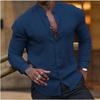 European and American Men's Four-season Shirt Long-sleeved Casual Business Shirt Daily Solid Color Clothing
