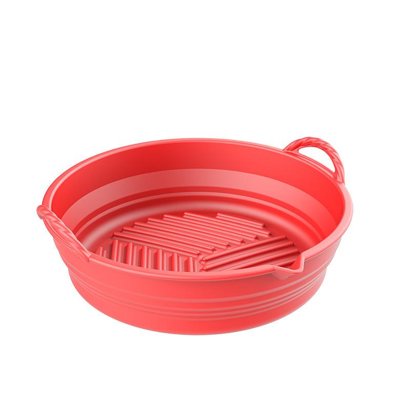 Air Fryer Silicon Basket About 20cm Round/square/rectangular Oven Baking Tray Foldable Reusable Silicone Pot Replacement Pan