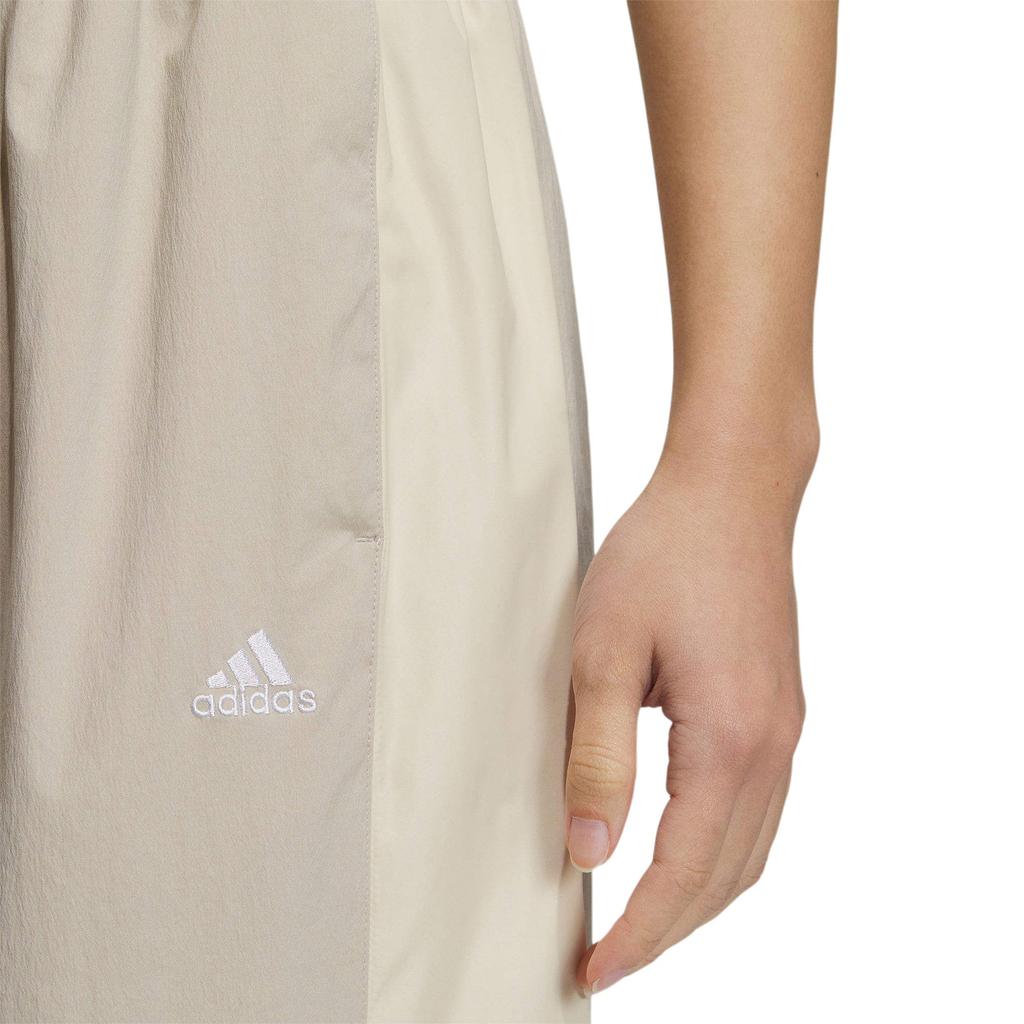 adidas Originals Solid Mid-Rise Fitted Tapered Woven Pocket Casual Pants Women Pants Beige IP0743