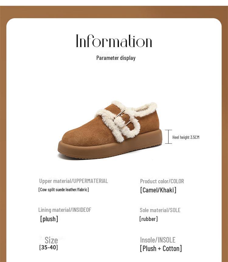 ZHR Zeze Plus Velvet Women's Genuine Leather Winter Snow Boots