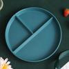 Fat Loss Portion Control Plate: Three-Compartment, Drop-Proof Wheat Straw Design, Color-Coded for Efficient Meal Planning.