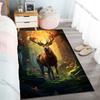Deer In Forest Sunlight Filtering Carpet for Living Room Bedroom Bedside Floor Mat Cloakroom Children Playing Mat Area Rug