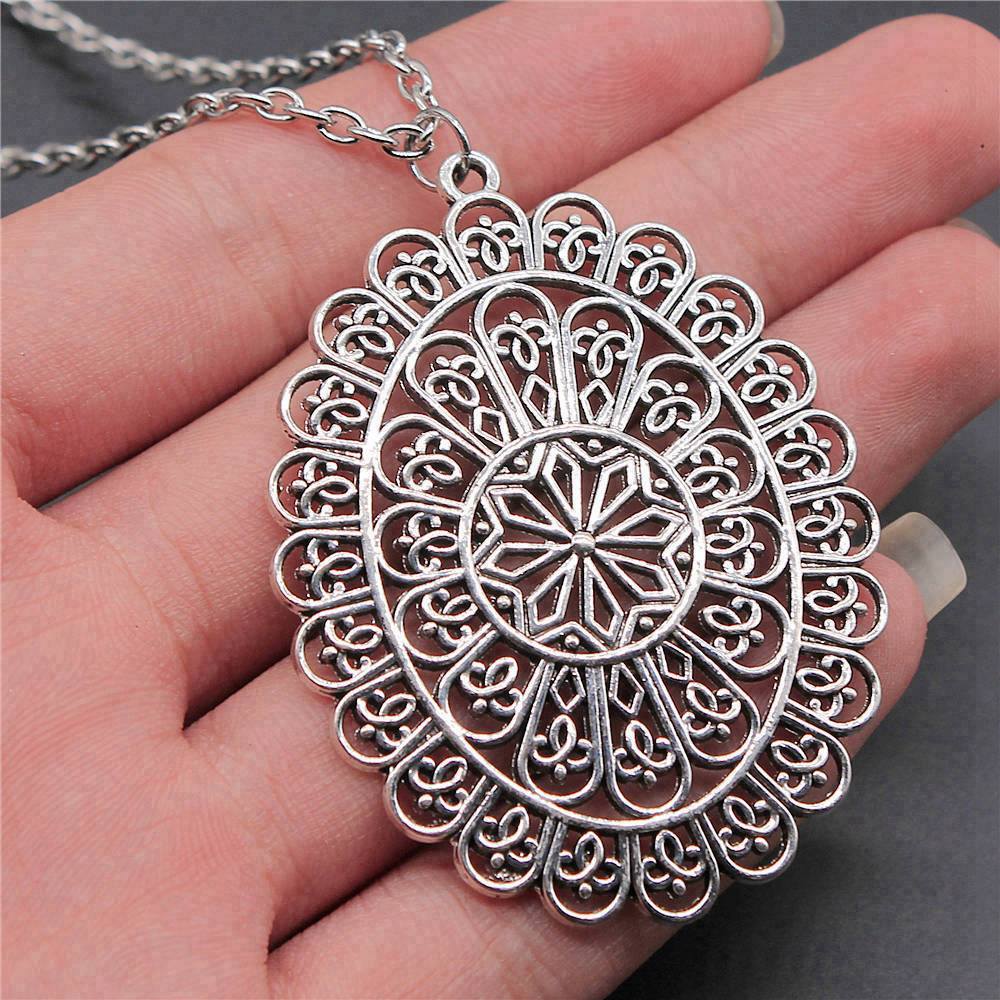Blume des Lebens Heilige Geometrie Anhänger Antik Bronze Metall Jungen Halskette Trendiges Geschenk