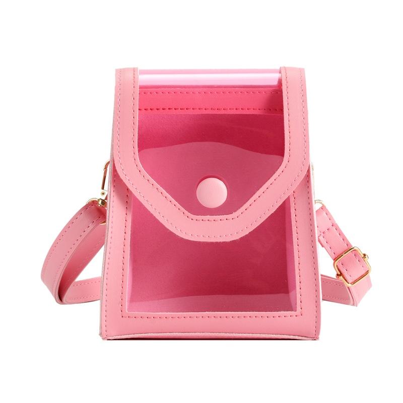 Pvc Transparent Casual Small Square Bag For Women 2023 Summer Candy Colors Single Shoulder Bag Stylish And Simple Handbag Crossbody Bag розовый