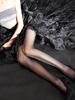 1 Pc Valentine'S Day Women'S Black Shiny Glitter Sheer Pantyhose Ultra-Thin Stretchy Sexy Stockings For Romantic Date Party