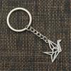 Moda papierowe żurawie origami 23x29mm wisiorek 30mm breloczek metalowy łańcuszek kolor srebrny mężczyźni samochód prezent pamiątki brelok