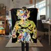 1pz Coperta in Flanella con Stampa Son Goku, Alta Qualità per Tutte le Stagioni, Decorazione per la Casa, Calore e Comfort, Perfetta per Regali di Natale