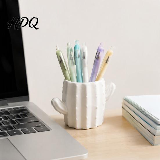 Creative Stationery Holder 3D Printed Cactus Pen Holder Cute Desk Organizer for Pencils Desktop Office Makeup Brushes Multifunctional Storage