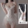 Sensual Lace-Up Mesh Nightgown - Sexy See-Through Camisole Dress for Women