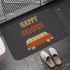 Tappetino per Porta Camper Retrò Happy Camper Tappeto Ingresso Antiscivolo Arancione Camper Vintage Tappeto Decorativo per Pavimento Tema Campeggio Divertente