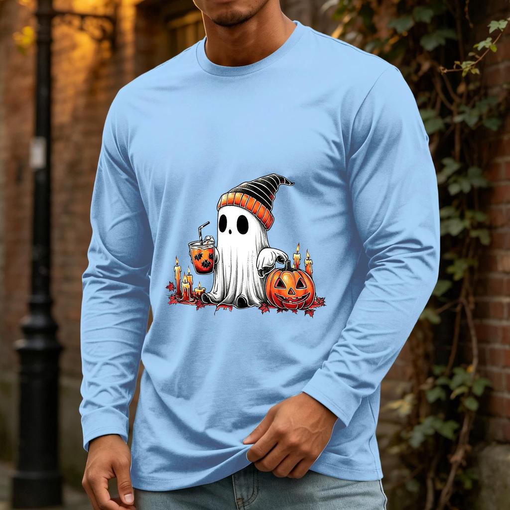 Men's Halloween Long Sleeve Neck Casual Shirt