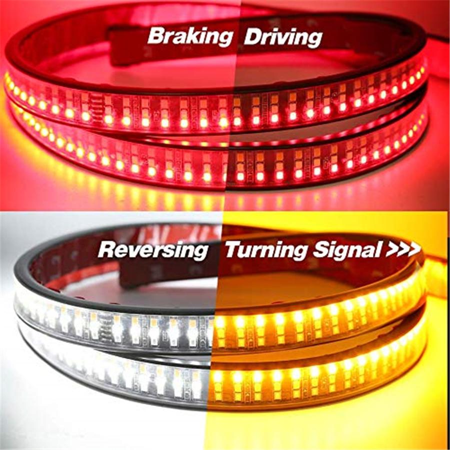 48" Triple Row 450 LED 3 Colors Tailgate Light Bar Flowing Turn Signal Brake/DRL