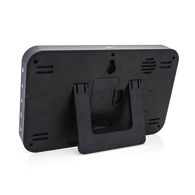 Alarm Clock Digital Wall Clocks with Date Week Indoor Temperature & Humidity Battery Operated Small Desk Clock